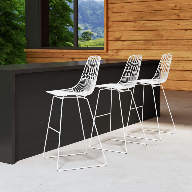 Brody Bar Chair White - Image 5