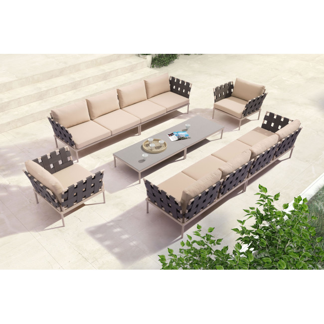 Glass Beach Armside/Backrest Taupe & Brown - Image 4