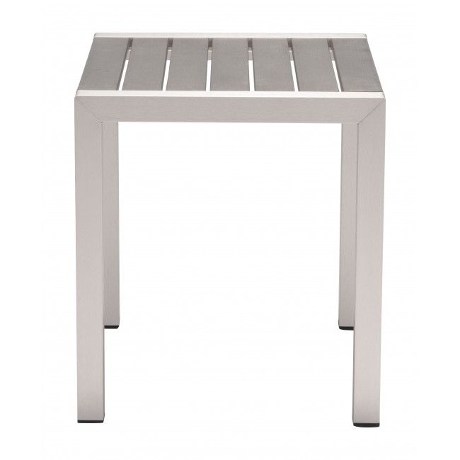Cosmopolitan Side Table Brushed Aluminum - Image 2