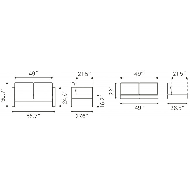 Cosmopolitan Sofa Cushion Dark Gray - Image 9