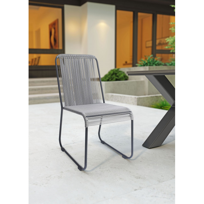 Drew Dining Chair Black & Dark Gray - Image 3
