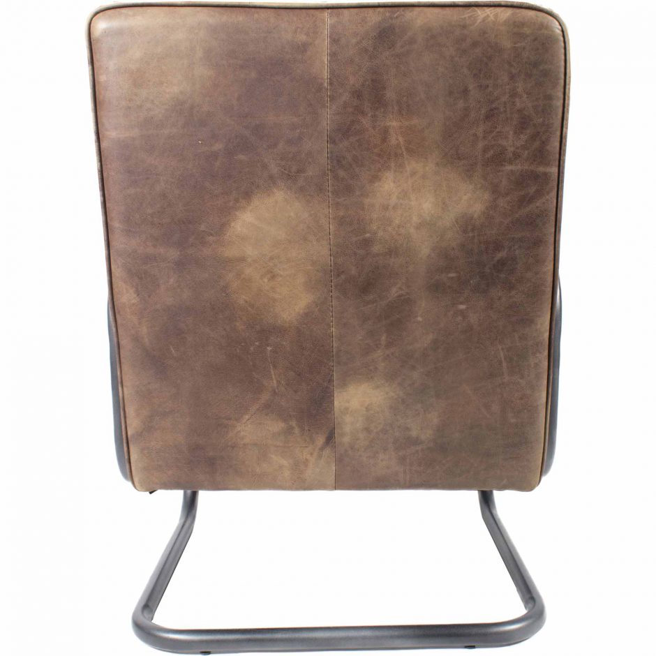 PERTH CLUB CHAIR GRAZED BROWN LEATHER - Image 4