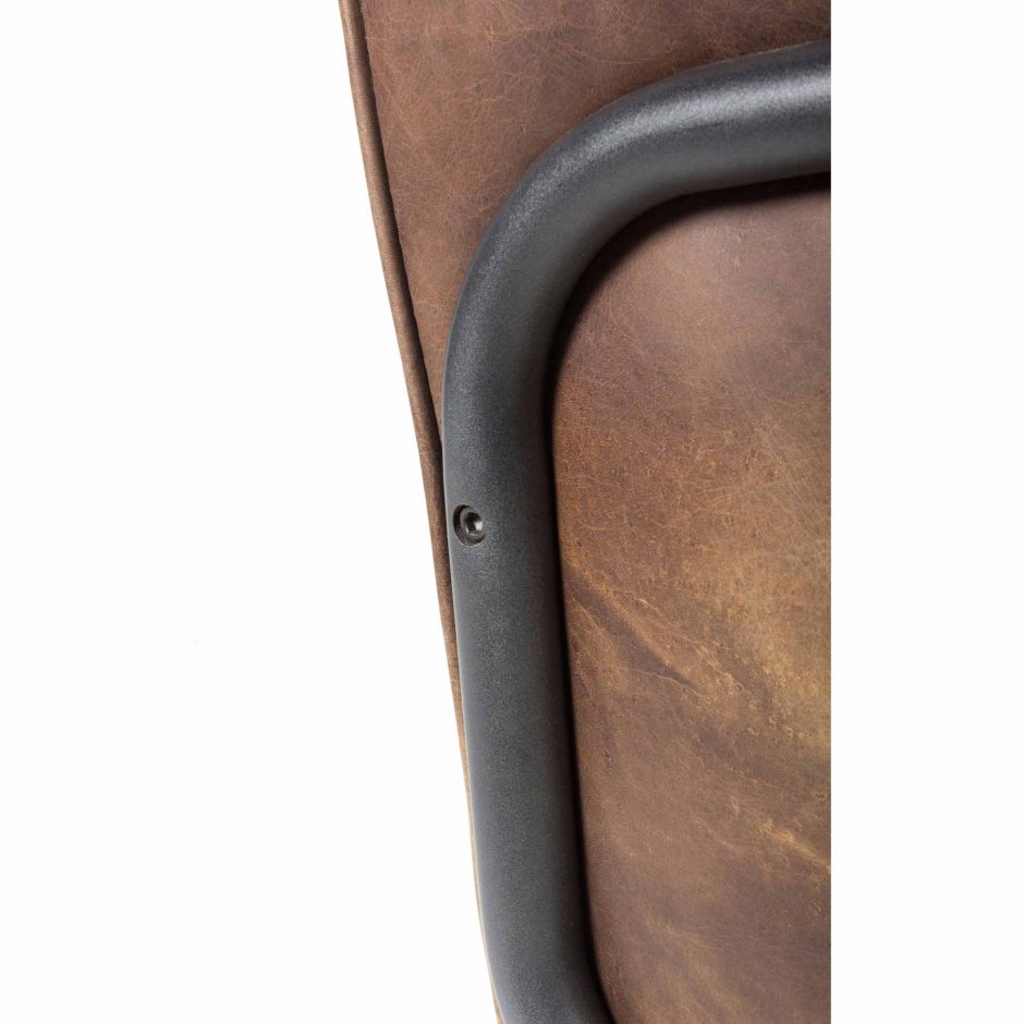 PERTH CLUB CHAIR GRAZED BROWN LEATHER - Image 6