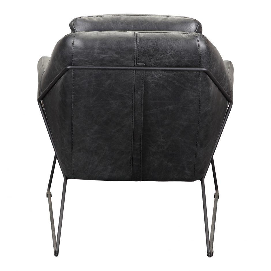 GREER CLUB CHAIR ONYX BLACK LEATHER - Image 6