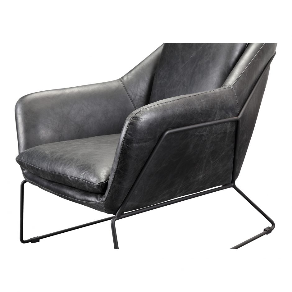 GREER CLUB CHAIR ONYX BLACK LEATHER - Image 7