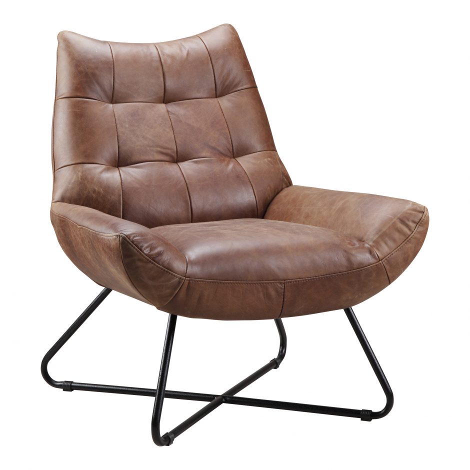GRADUATE LOUNGE CHAIR OPEN ROAD BROWN LEATHER - Image 2