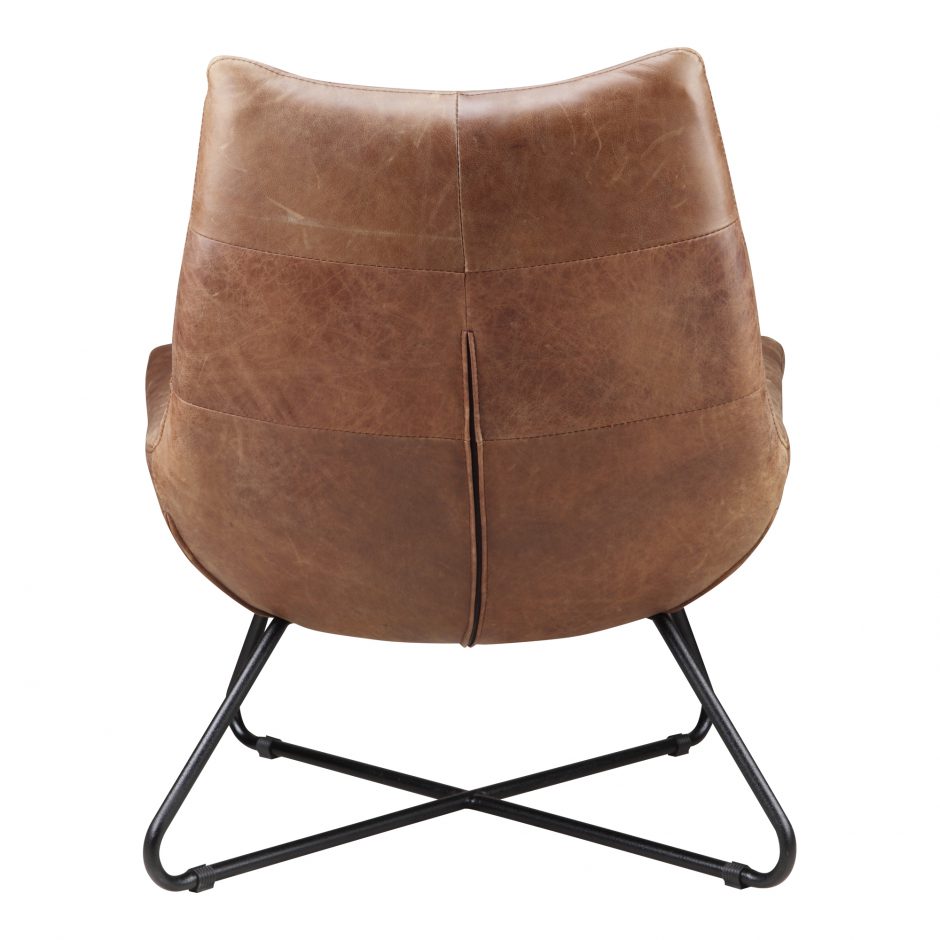 GRADUATE LOUNGE CHAIR OPEN ROAD BROWN LEATHER - Image 3