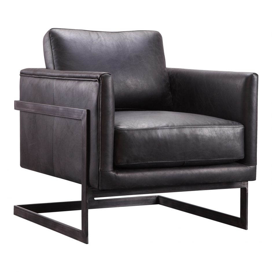 LUXLEY CLUB CHAIR ONYX BLACK LEATHER - Image 2