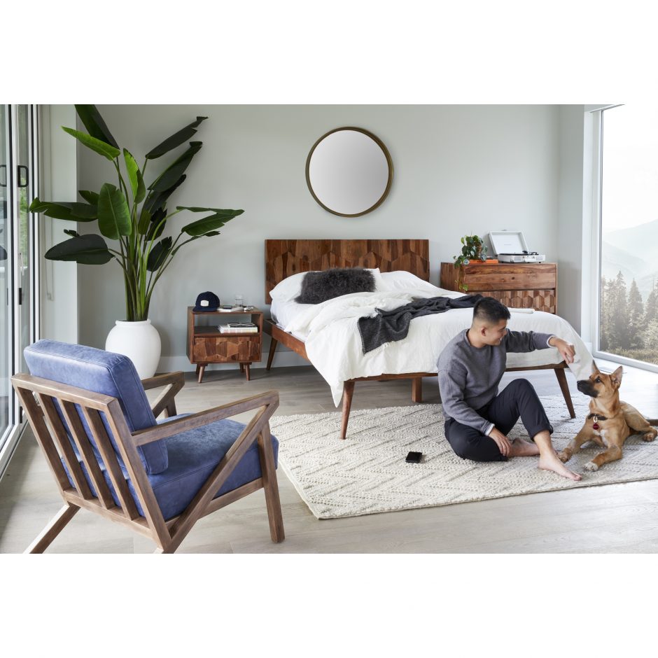 DREXEL ARM CHAIR KAISO BLUE LEATHER - Image 10