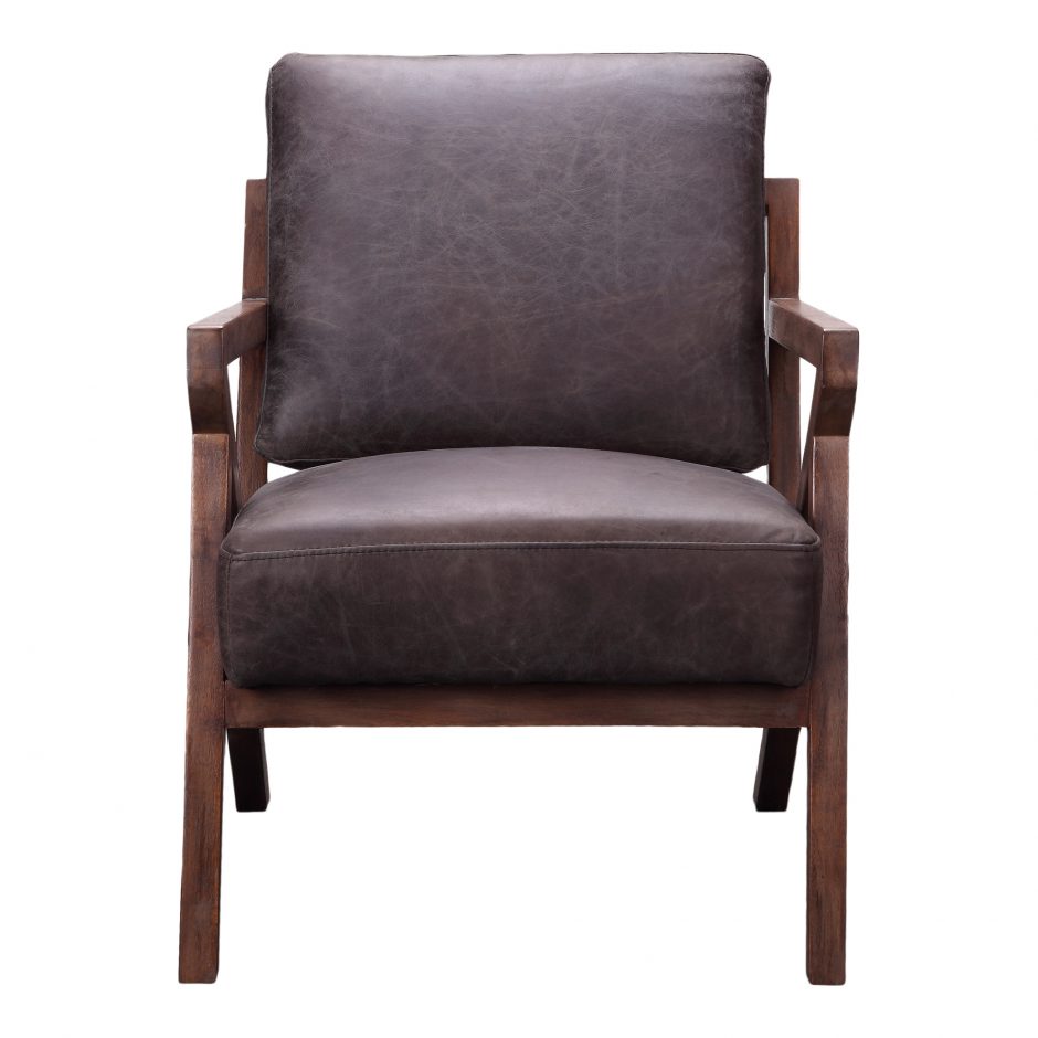 DREXEL ARM CHAIR NIMBUS BLACK LEATHER