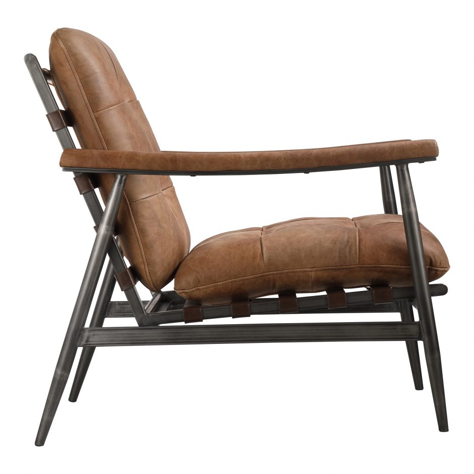 SHUBERT ACCENT CHAIR OPEN ROAD BROWN LEATHER - Image 3