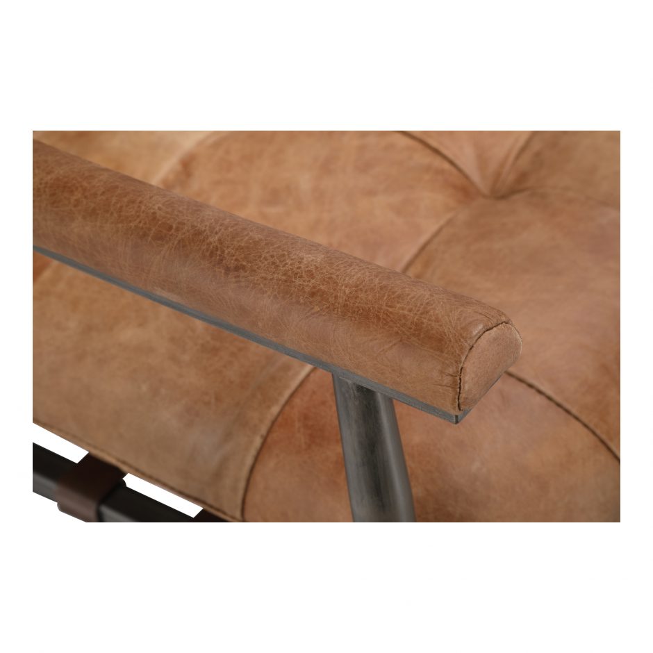 SHUBERT ACCENT CHAIR OPEN ROAD BROWN LEATHER - Image 5