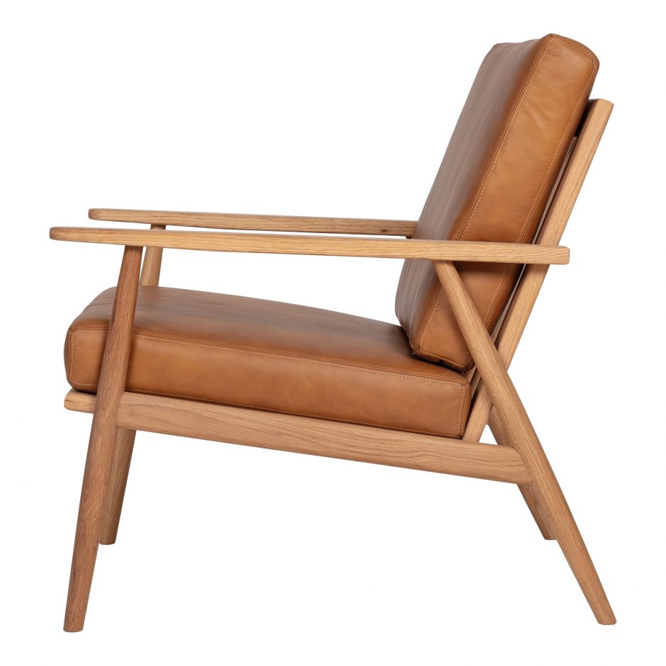 HARPER LEATHER LOUNGE CHAIR TAN - Image 3