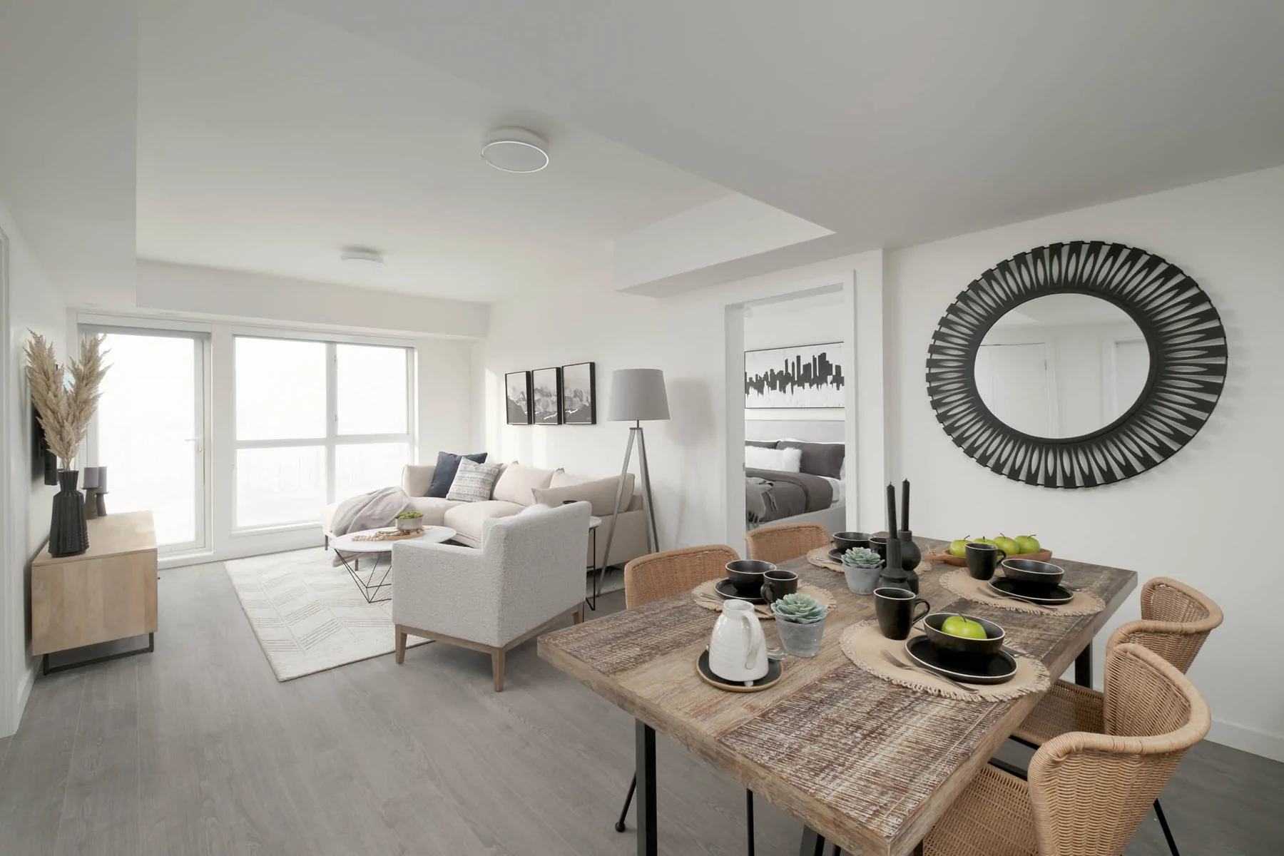 VALENCIA ROUND COFFEE TABLE - WHITE MARBLE/BLACK MATTE - Image 7