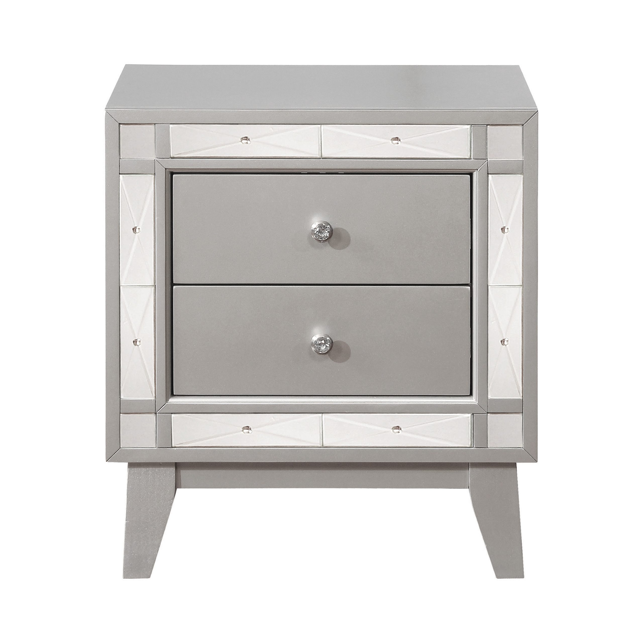 Leighton Full Panel Bed With Mirrored Accents Mercury Metallic - Image 2