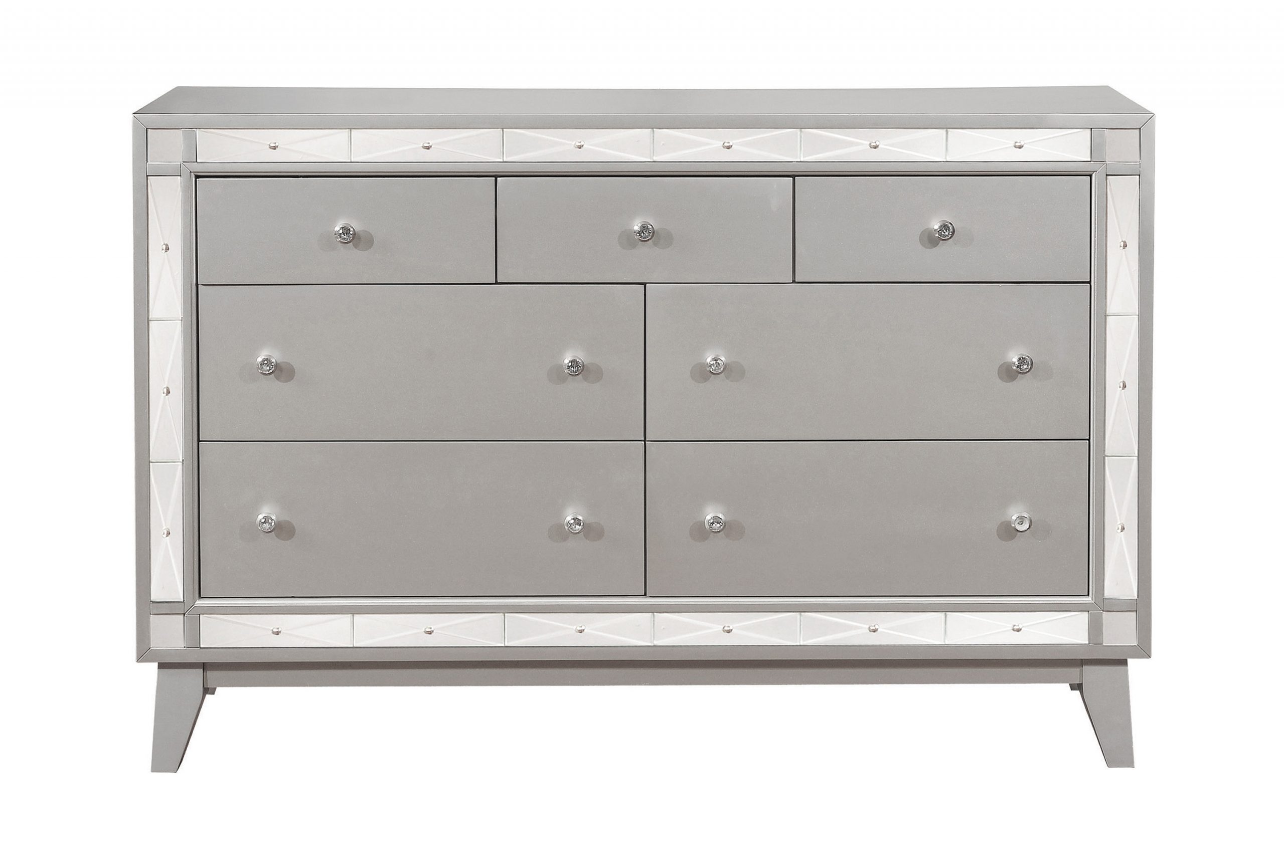 Leighton Full Panel Bed With Mirrored Accents Mercury Metallic - Image 3