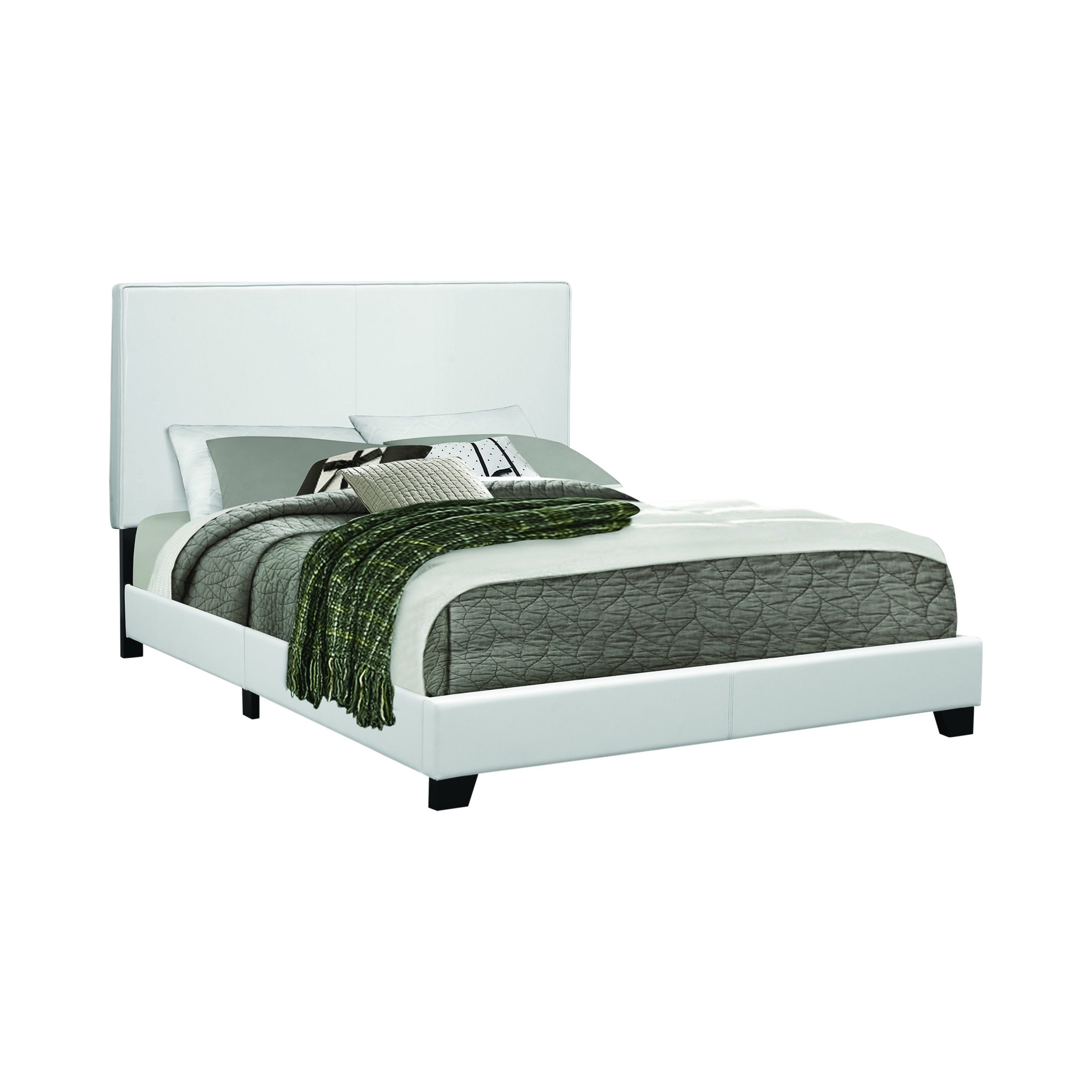Muave Full Upholstered Bed White