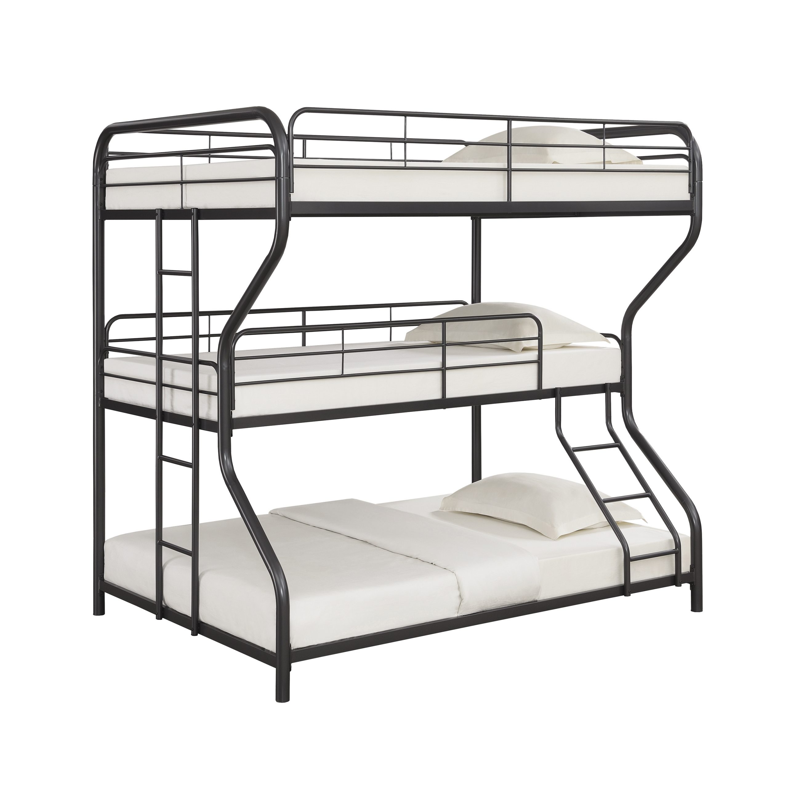 Garner Triple Bunk Bed With Ladder Gunmetal
