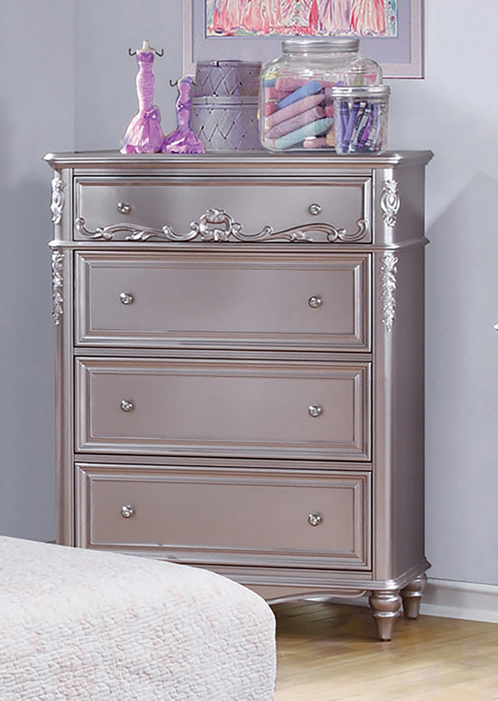 Caroline Full Storage Bed Metallic Lilac And Grey - Image 5