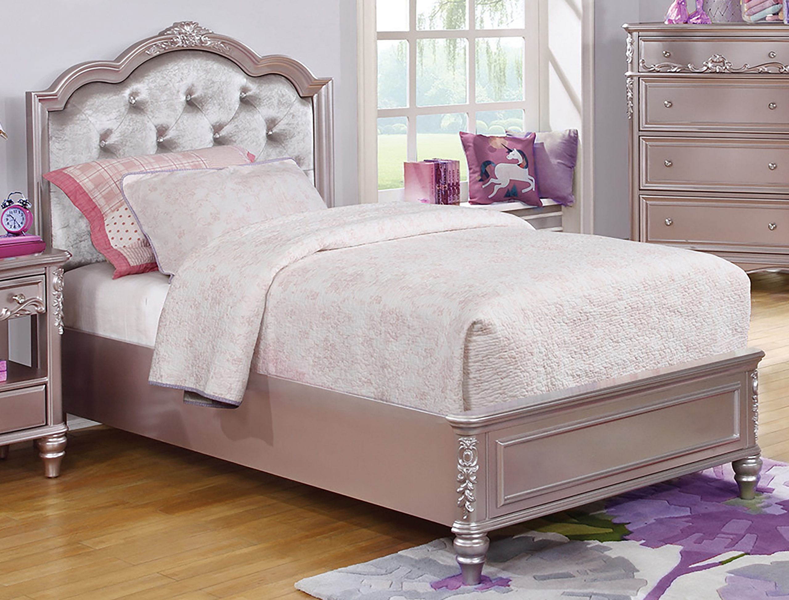 Caroline Full Storage Bed Metallic Lilac And Grey - Image 6