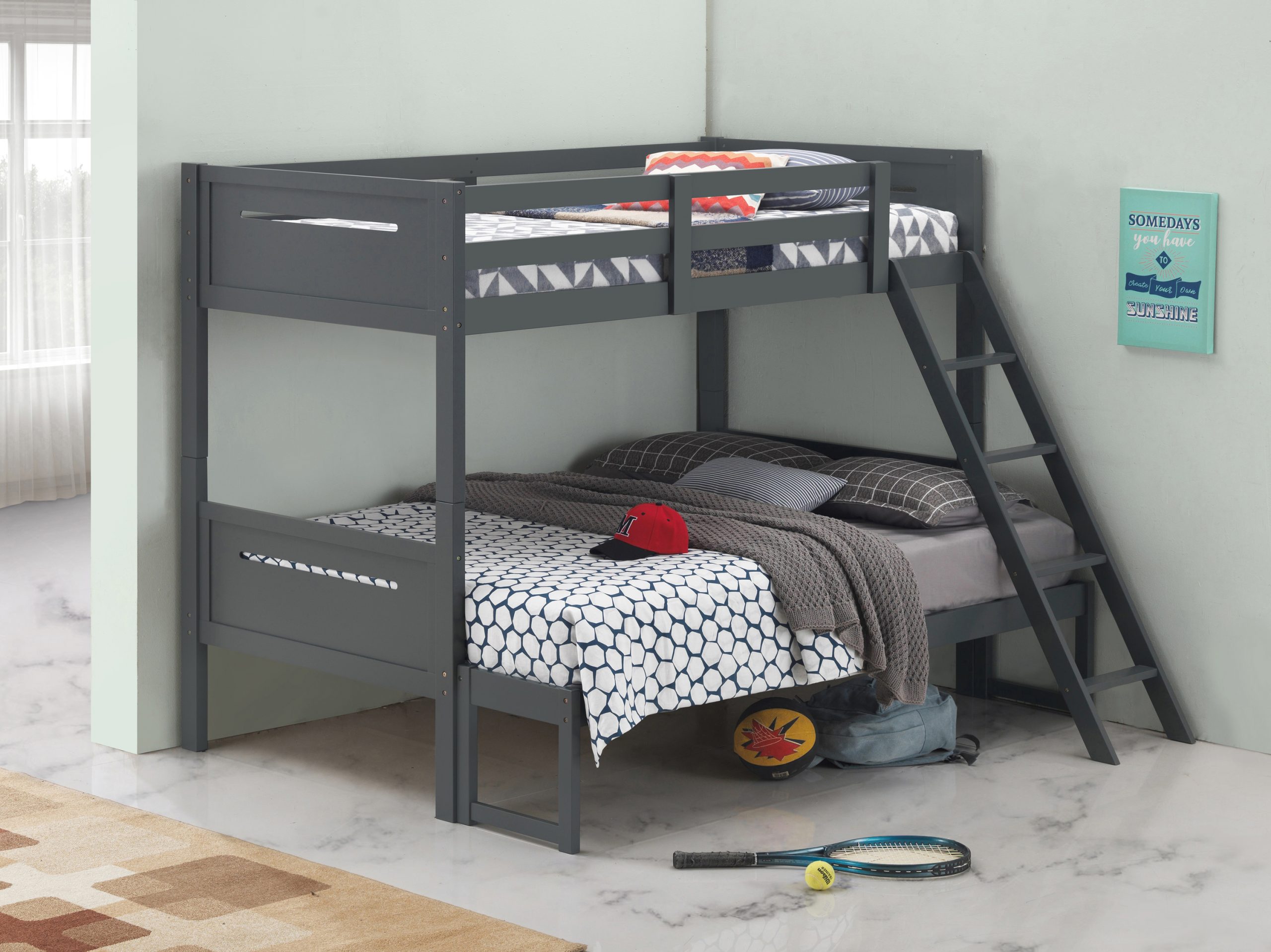 Littleton Twin/Full Bunk Bed Grey - Image 4