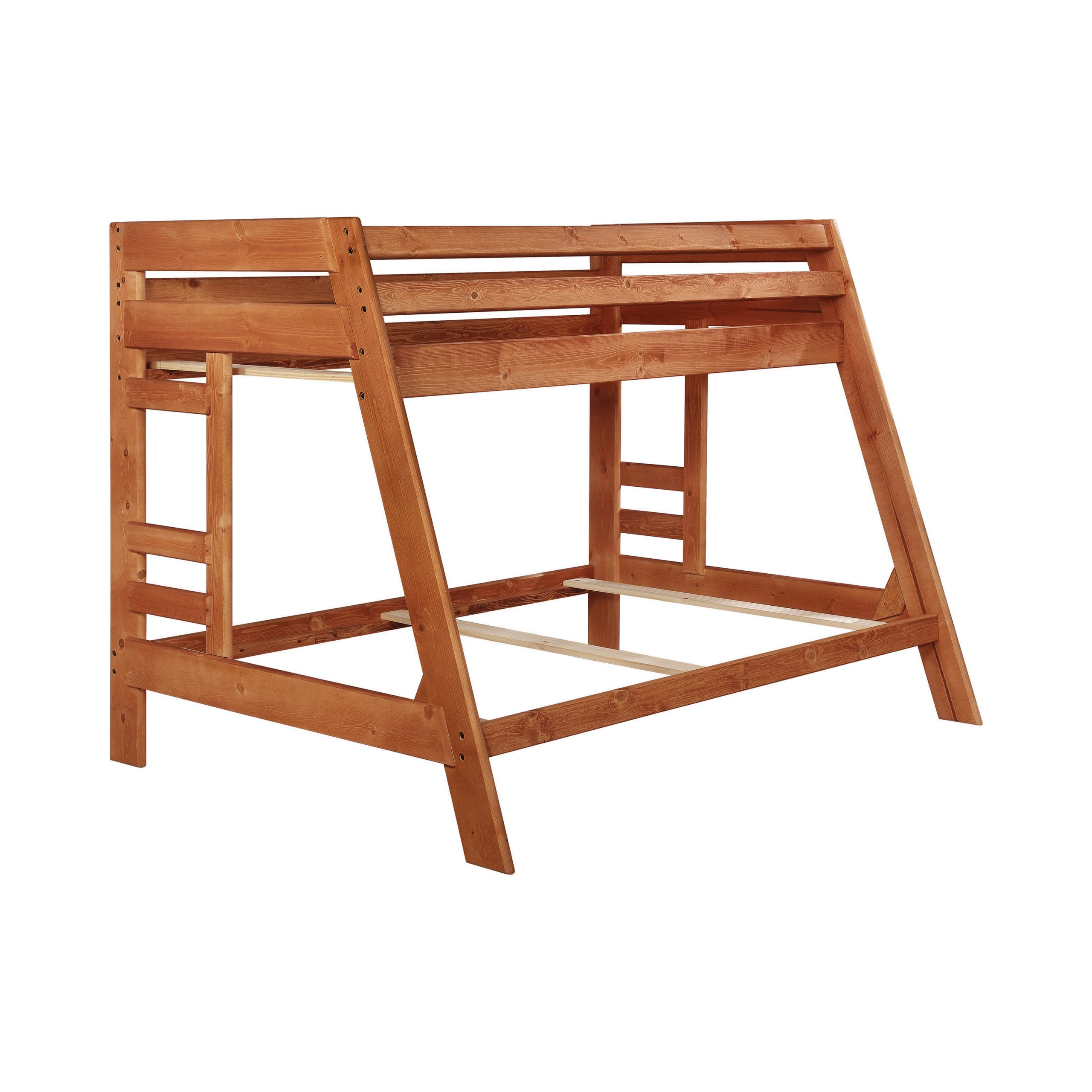 Wrangle Hill Twin Over Full Bunk Bed With Built-In Ladder Amber Wash - Image 2