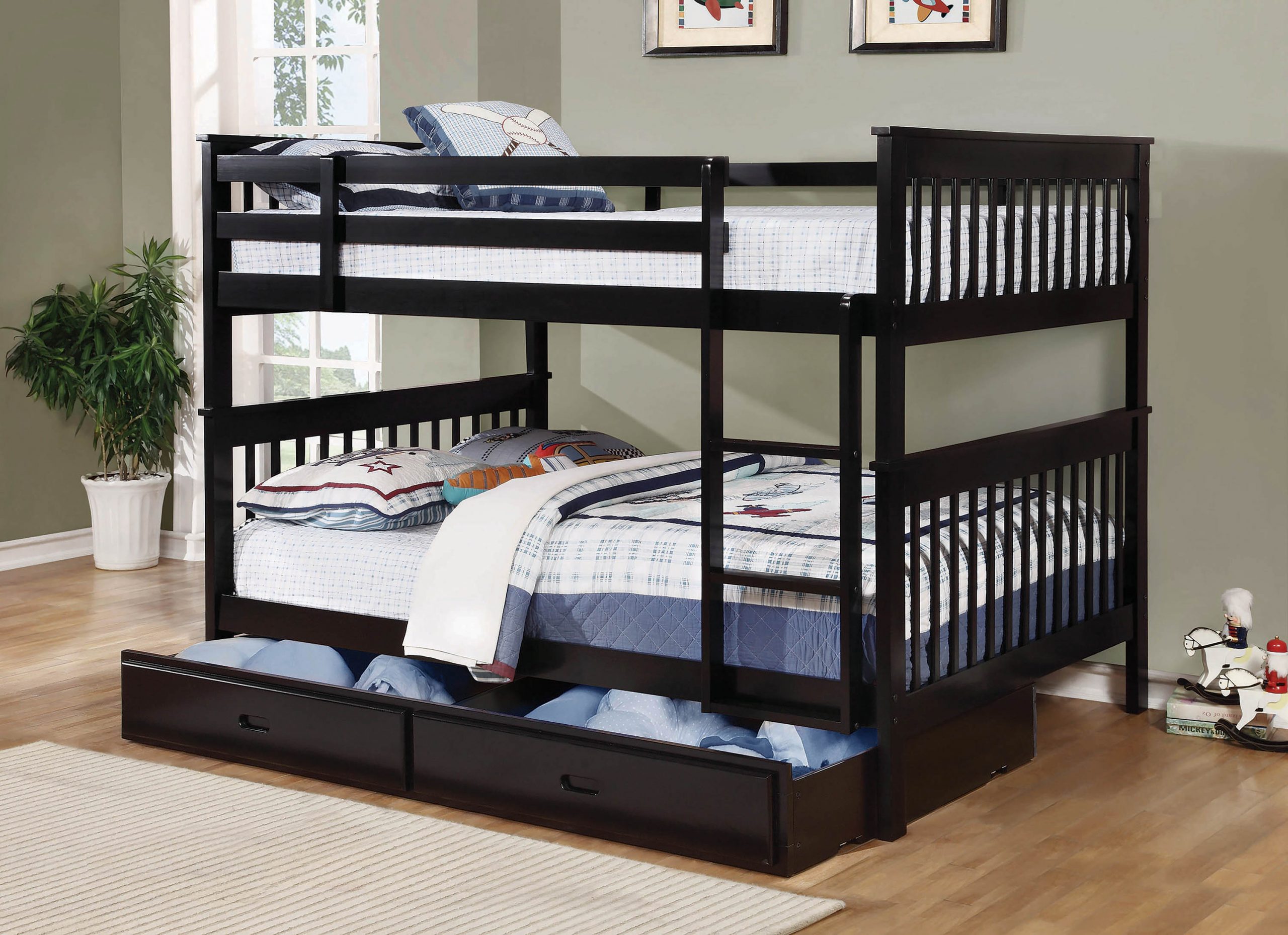 Chapman Full Over Full Bunk Bed Black - Image 3