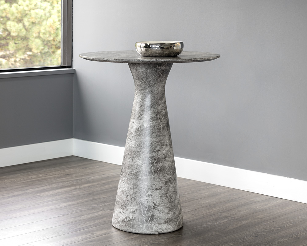 Shelburne Bar Table Marble Look Grey Domicile Furniture