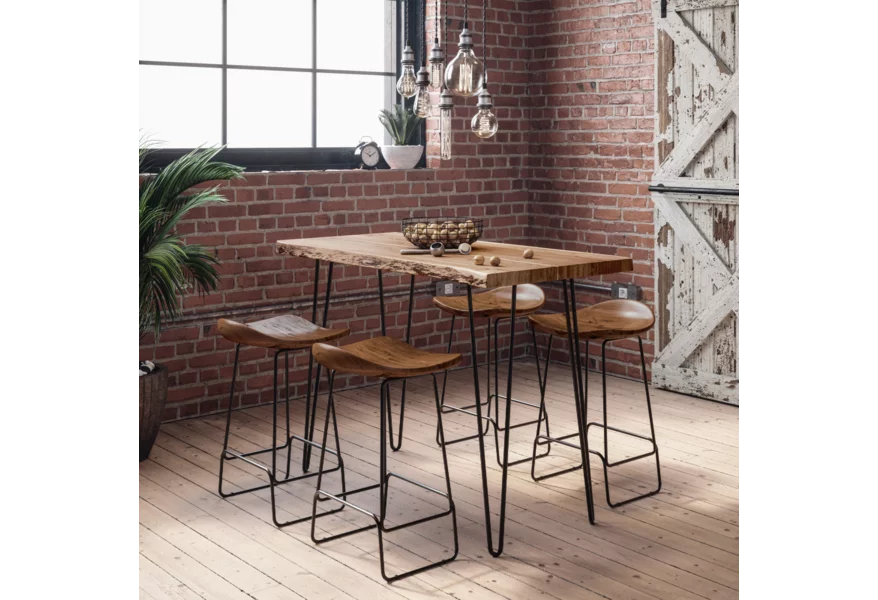 5-PIECE COUNTER TABLE AND STOOL SET