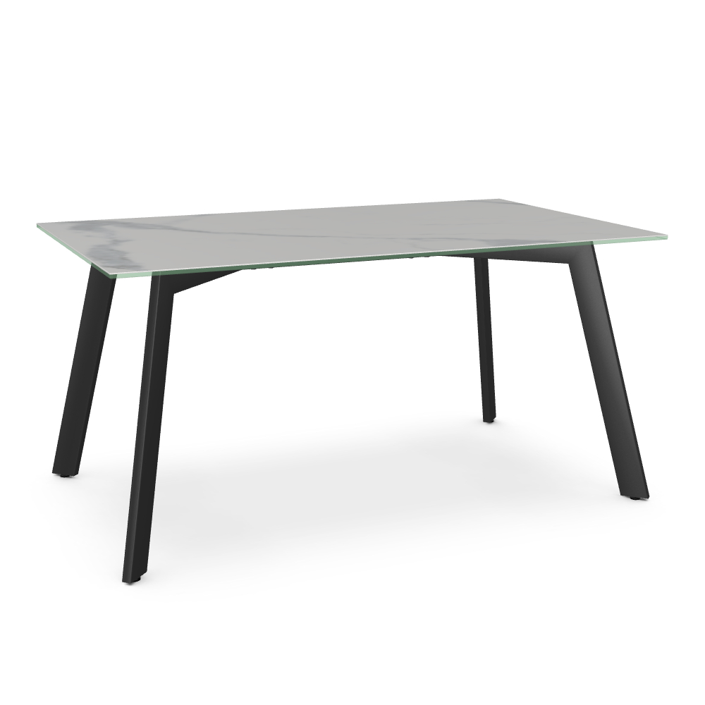 Lidya Italian porcelain on glass - Statuario marble finish Table 40'' x 72'' - Image 4