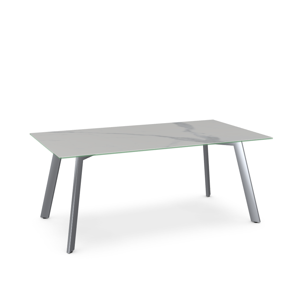 Lidya Italian porcelain on glass - Statuario marble finish Table 40'' x 72'' - Image 5