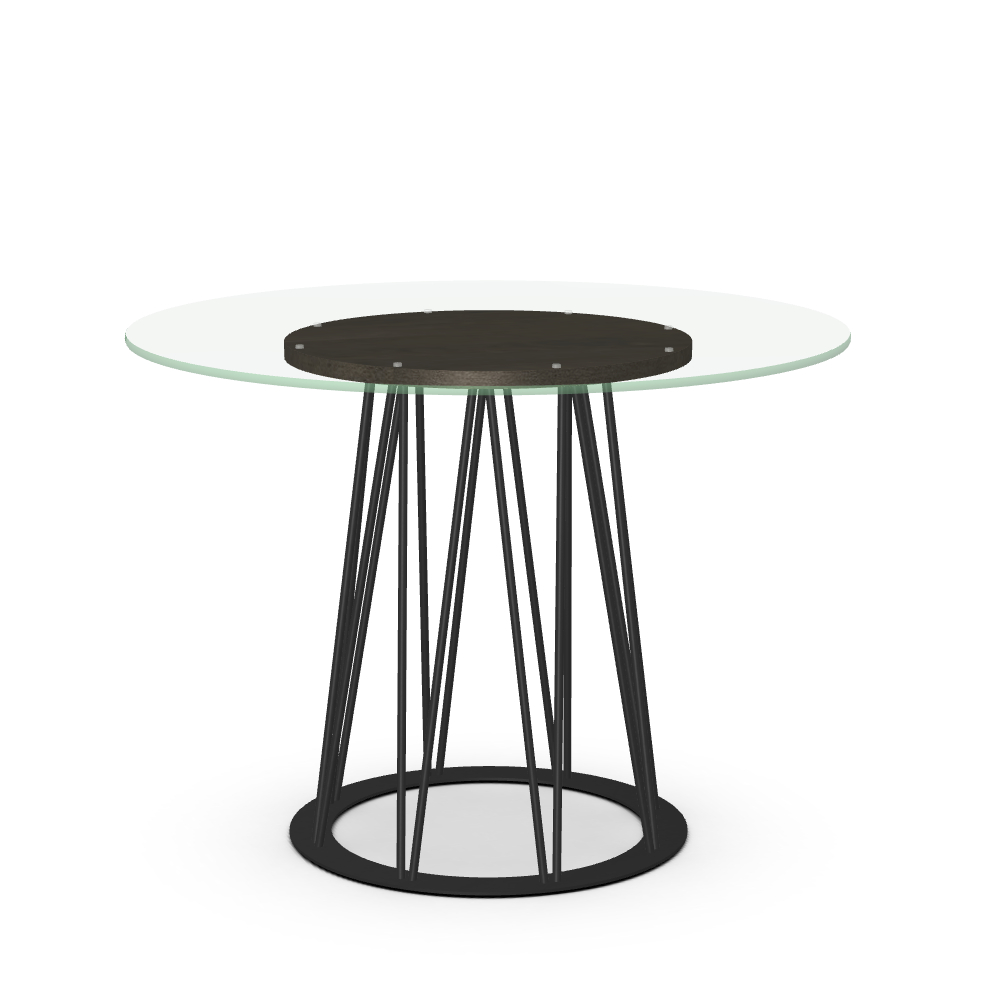 Calypso Clear glass Birch Veneer Table